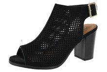 Top Moda Women's Perforated Cutout Slingback Bootie