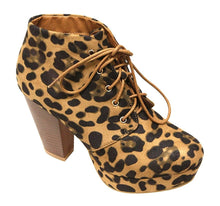 Bella Marie Goldie-21 Women's almond toe platform lace up chunky heel ankle high suede booties