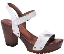 Nature Breeze Women's Snake Print Embossed Strappy Chunky Platform Heel Sandal