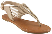 Jynx Women's Woven Whipstitch Thong Flat Sandal