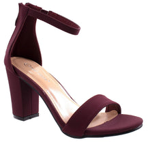 Top Moda Women's Hannah-1 Single Band Chunky/Block Heel Sandal With Ankle Strap and Zipper Closure