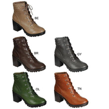Breckelle's RANGER-21 Women's Basic Block Heel Lace Up Military Ankle Booties