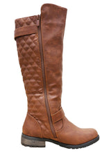 Cambridge Select Women's Quilted Side Zip Knee High Flat Riding Boots