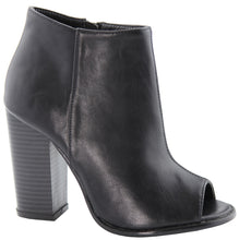 Anne Marie Women's Peep Toe Inner Zip Chunky Stacked Block Heel Ankle Bootie