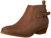 Wild Diva Women's Manny-24 Buckle Stacked Low Heel Ankle Bootie