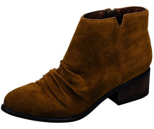 Breckelle's Women's Scrunched Closed Toe Block Heel Short Bootie