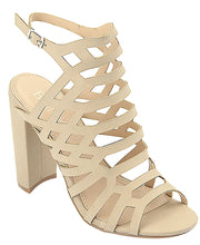 Bella Marie Women's Caged Cutout Gladiator Stacked Platform Heel Sandal