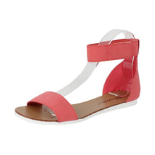 Breckelles Women's Minimalist Ankle Wrap Velcro Comfort Flat Sandal