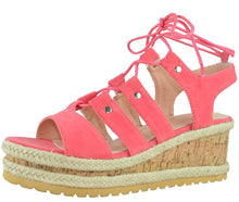 Chase & Chloe Women's Lace Up Cork Platform Wedge Sandal
