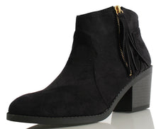 Soda Women's Rowley Faux Suede Tassel Cowboy Ankle Boot