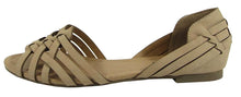 Paprika Womens SCORIA Woven Pattern Leather Synthetic Sole d'Orsay Flat Sandals
