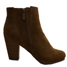 Breckelle's Women's Sueded Elastic Panel Inner Zip Chunky Heel Bootie
