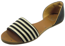 Betani SONYA-1 Women's Easy Slip On Open Toe D'orsay Flats Sandals