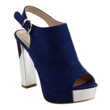 Reneeze AF75 Women's Platform Slingback Ankle Strap Metallic Block Heels