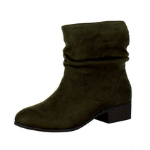 Soda Energy Women's Slouchy Pull On Low Block Heel Ankle Booties