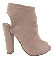 Delicious Peep Toe Open Back Heel Stacked Platform Chunky Heel Bootie