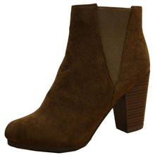Breckelle's Women's Sueded Elastic Panel Inner Zip Chunky Heel Bootie