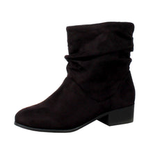 Soda Energy Women's Slouchy Pull On Low Block Heel Ankle Booties
