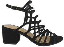 City Classified Women's Geometric Caged Cutout Chunky Heel Sandal