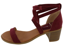 Top Moda Women's Ankle Wrap Stacked Block Heel Sandal