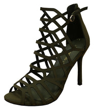 Breckelle's Women's Geometric Laser Cutout Stiletto Heel Open Peep Toe Sandal
