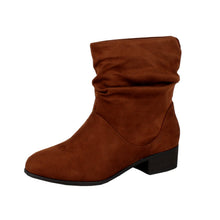 Soda Energy Women's Slouchy Pull On Low Block Heel Ankle Booties