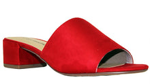 City Classified Women's Open Toe Chunky Heel Suede Slide Sandals Shoes