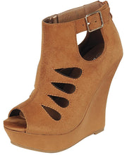 Forever Link Women's Platform Wedge Buckle Bootie