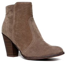 Breckelle's Womens Almond Toe Faux Suede Think Chunky Heel Cowboy Ankle Bootie