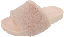 Top Moda Women's Faux Marabou Fur Slide Flip Flop Sandal