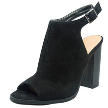 Betani Women's Peep Toe Slingback Chunky Stacked Heel Sandal
