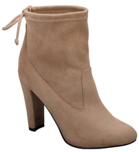 Breckelle's Women's Stretchy Pull On Chunky Heel Bootie