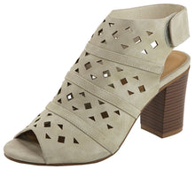 Anna Shoes Women's Laser Cutout Peep Toe Chunky Stacked Heel Ankle Bootie