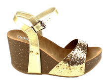 Refresh Women's Mara-08 Platform Cork Wedge Glitter