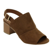 City Classified Women's Peep Toe Stacked Chunky Heel Sling Back Ankle Bootie