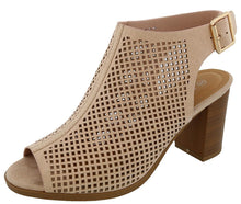 Top Moda Women's Perforated Cutout Slingback Bootie