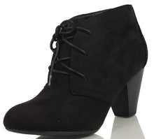 City Classified Women's Owena Lace Up Chunky High Heel Ankle Bootie