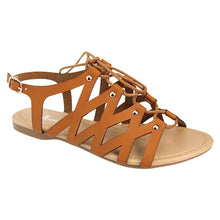 BELLA MARIE CHELSSI-10 Women's Lace Up Buckle Strap Gladiator Flat Sandals