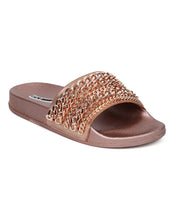 Cape Robbin Moira-18 Women Metallic Chained Flat Sandal - Casual Lounge Street Fashion Open Toe Slide