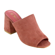 Nature Breeze FG70 Women's Slip On Peep Toe Block Heel Mule Sandals