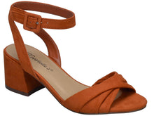 Breckelle's Women's Strappy Twist Front Open Toe Block Heel Sandal