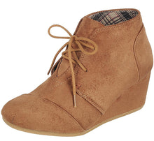Forever Link Women's Lace Up Hidden Wedge Ankle Bootie