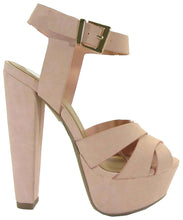 Delicious Women's Crisscross Strappy Platform Chunky Heel Sandal