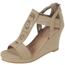 Forever Link Women's T-Strap Cutout Detail Zip Back Wedge Sandal...