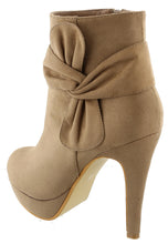 Top Moda Women's Side Bow Knot Platform Stiletto High Heel Ankle Bootie