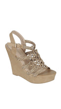 Lash 26 Womens Strappy Braided Open Toe Platform Wedge