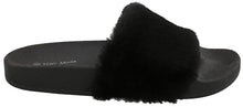 Top Moda Women's Faux Marabou Fur Slide Flip Flop Sandal