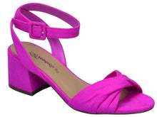 Breckelle's Women's Strappy Twist Front Open Toe Block Heel Sandal