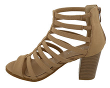 Top Moda Women's Cutout Zip Back Stacked Chunky Heel Sandal