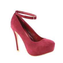 Bellamarie Helena-12 Women Ankle Strap Platform Pump Stiletto Party Dress Heel